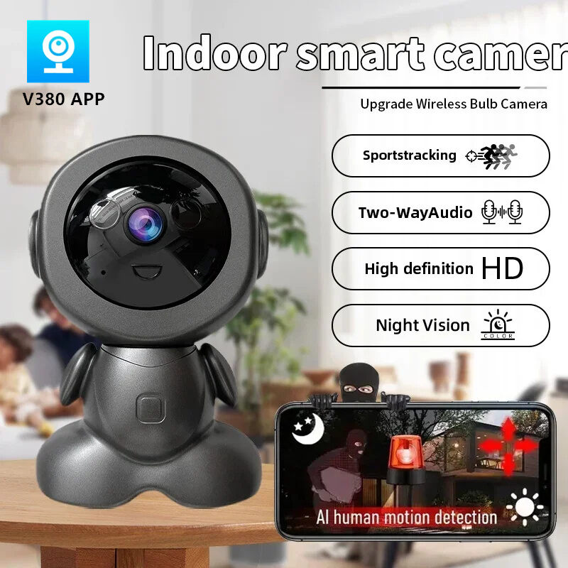 Máy ảnh an ninh Wifi trong nhà 5MP HD Baby Monitor Robot giám sát nhà thông minh Máy ảnh PTZ Tự động theo dõi tầm nhìn đêm Máy giám sát vật nuôi