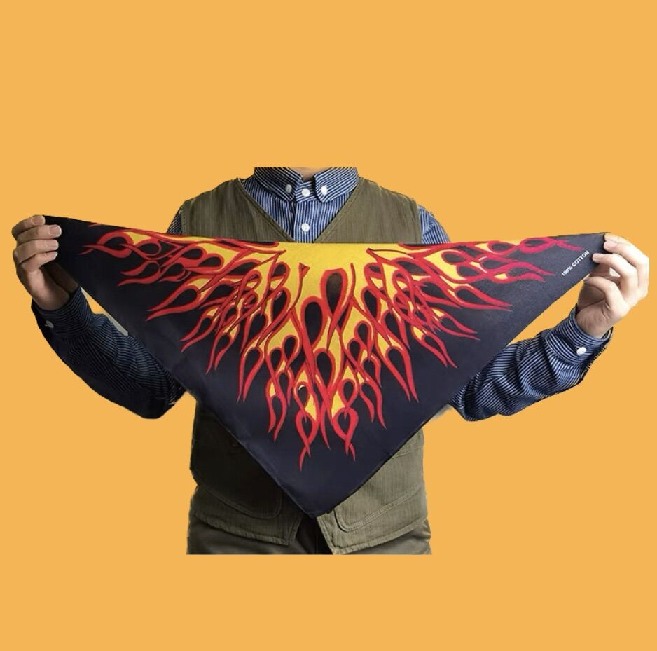 Khăn bandana cotton ngọn lửa size 55x55cm - Maben