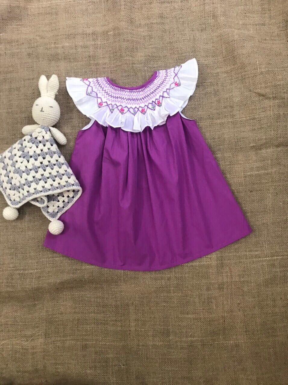 SMOCK TÍM CỔ BÈO