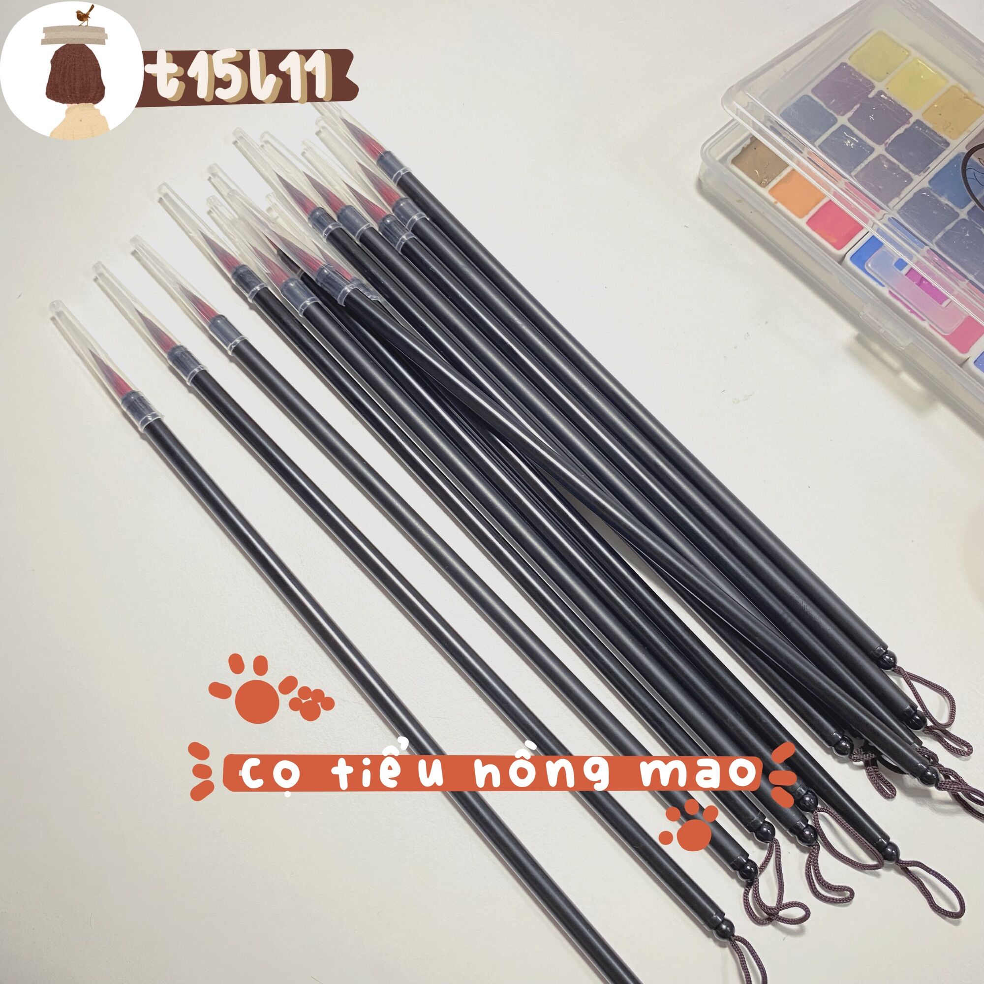 [t15l11] Cọ vẽ thư pháp Tiểu Hồng Mao