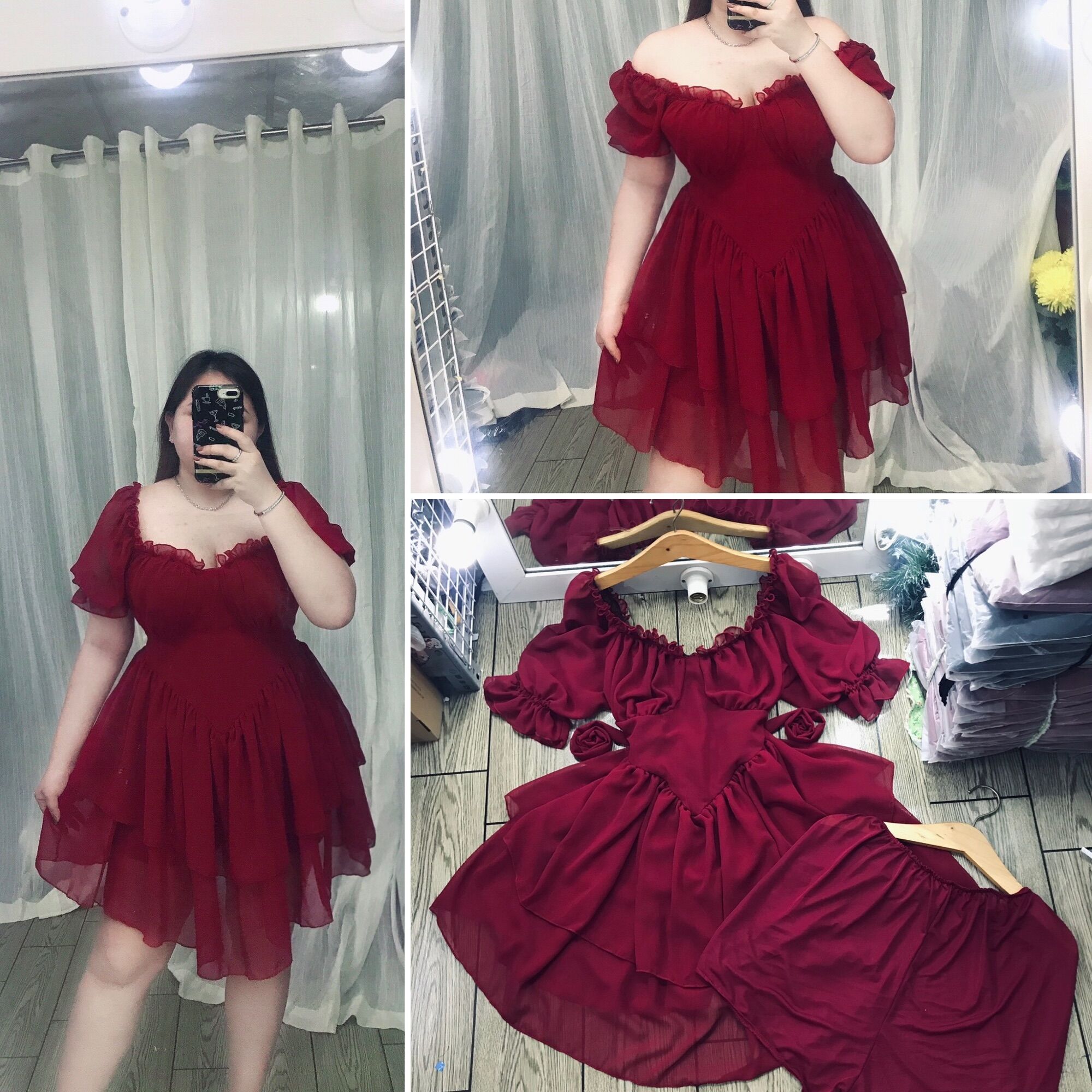 [Bigsize 60-85kg] Đầm cúp ngực tay ngắn (kèm 1 lót quần rời y hình)