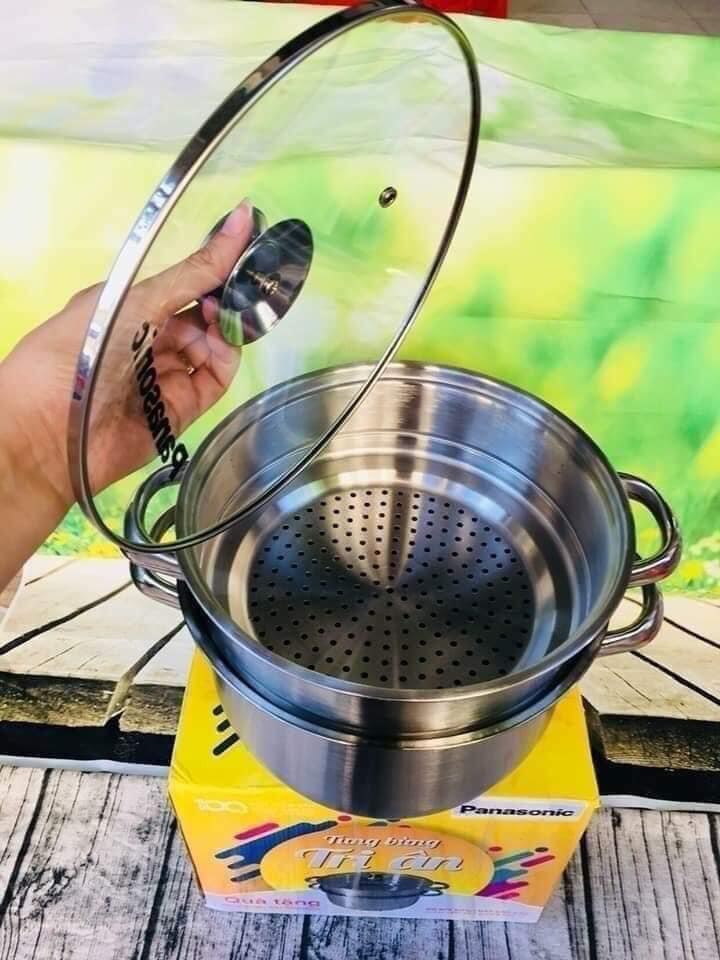 xửng hấp 2 tầng inox 24 cm