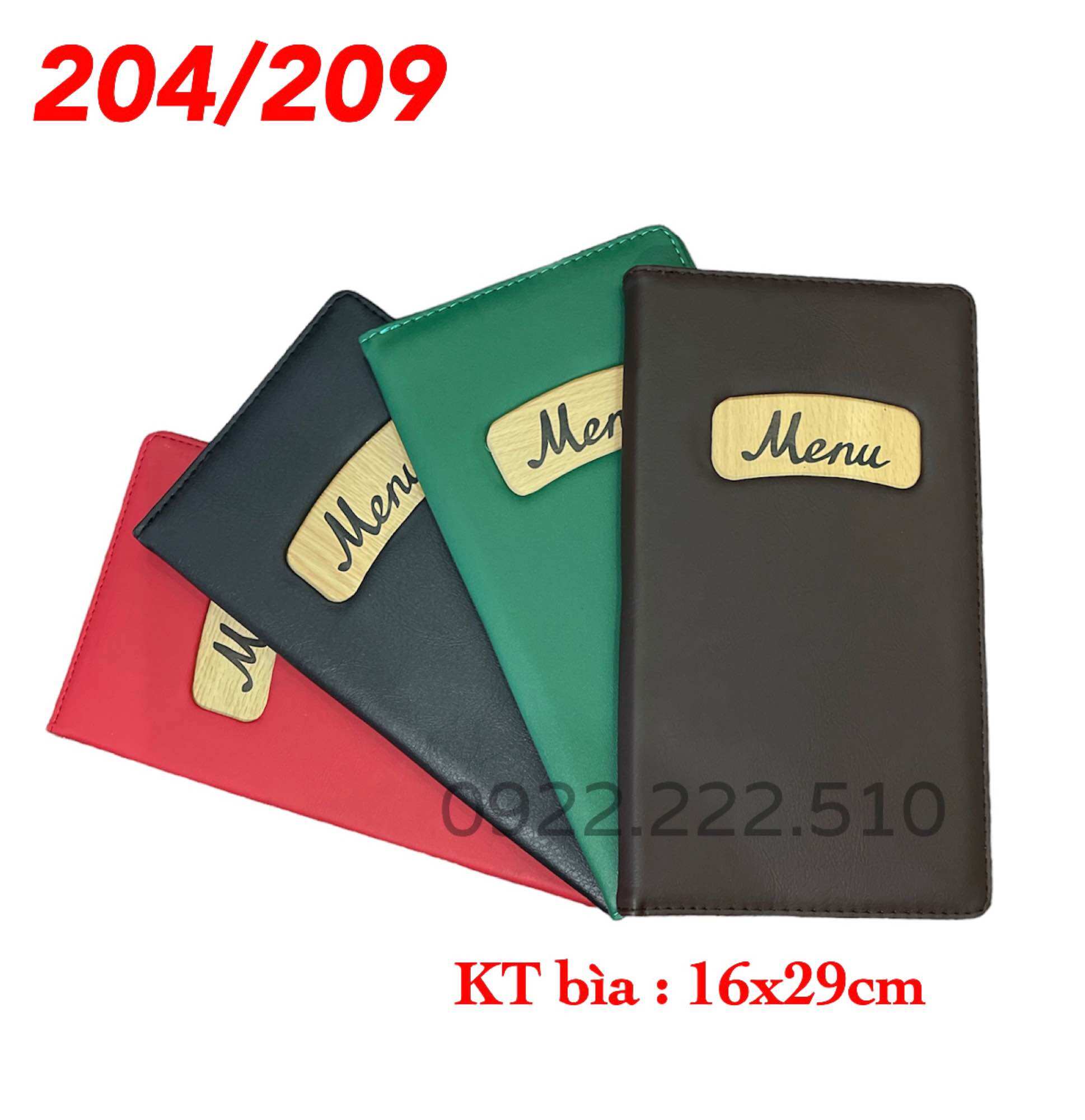 Leaf Leather Menu Cover (16X29Cm) 204/209