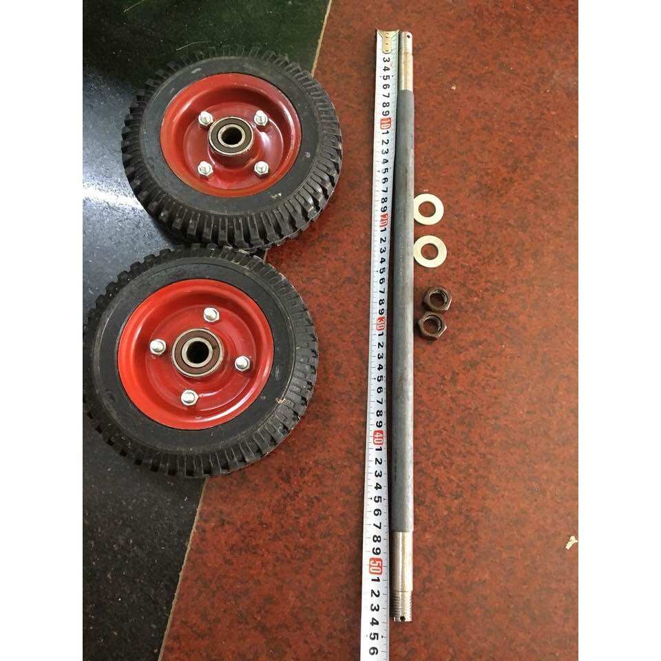 Bộ 2 bánh xe 20 cm kèm trục ốc