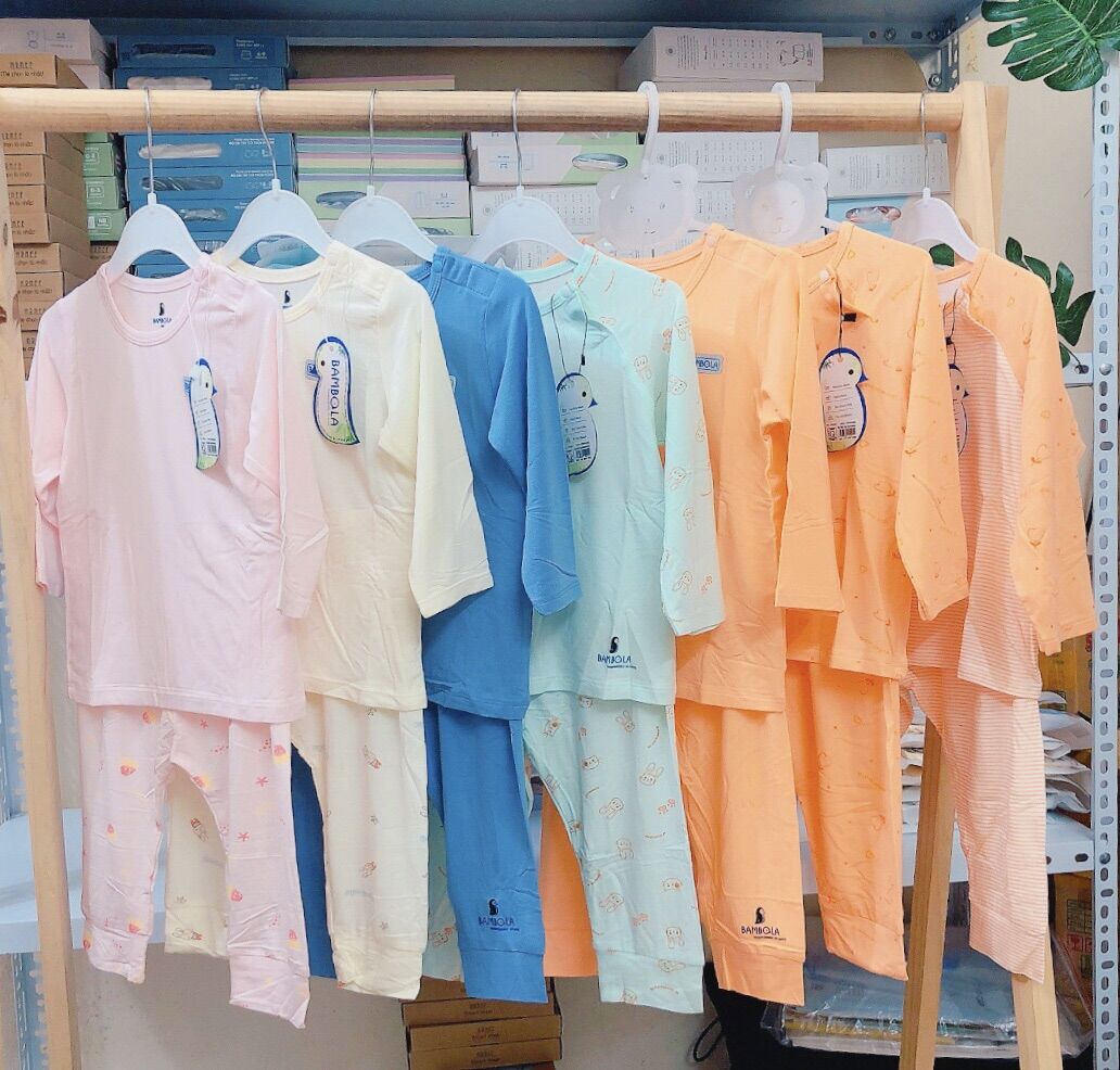 Bộ quần áo dài tay vải sợi tre Bambola cho bé trai, bé gái 1-3y