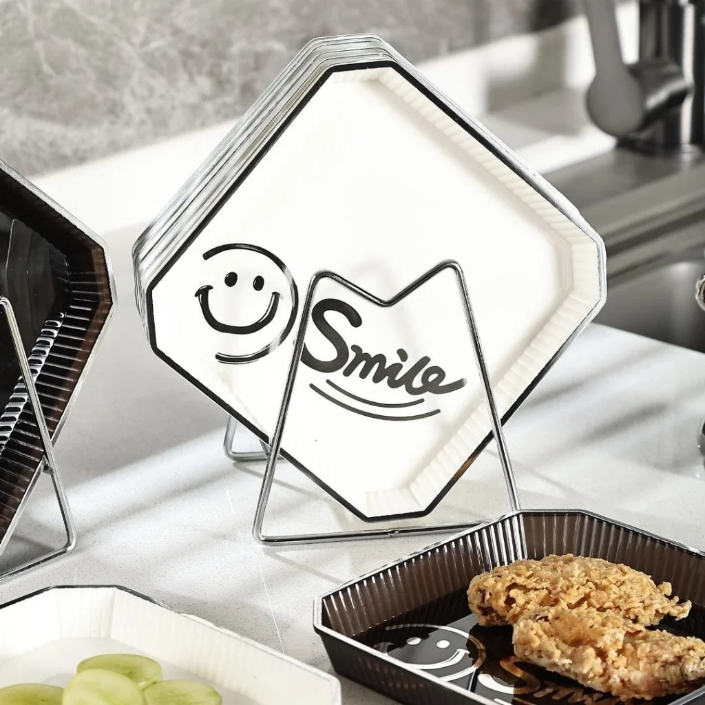Đĩa Decor Smile đựng trái cây, đĩa cao cấp đựng đồ ăn, bánh kẹo