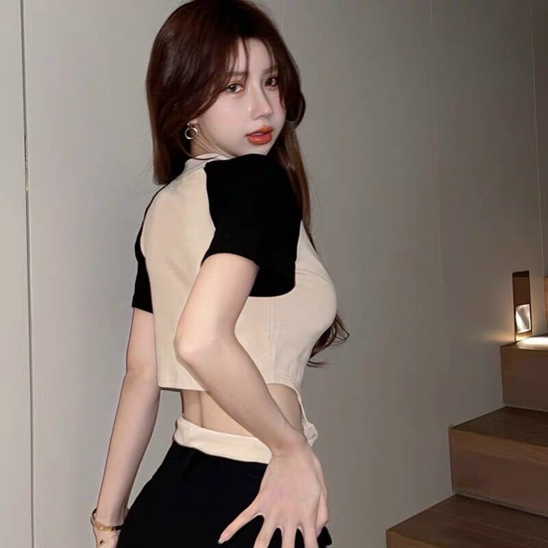 Áo croptop phối tay khoét eo BG LULU
