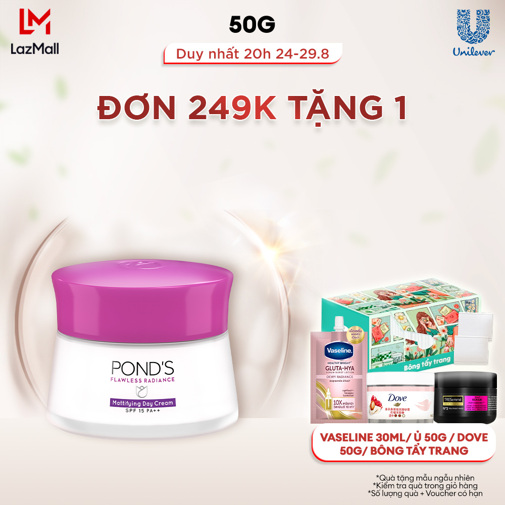 Kem Trắng Da Không Tì Vết Ban Ngày Pond's Flawless Radiance Derma 50g