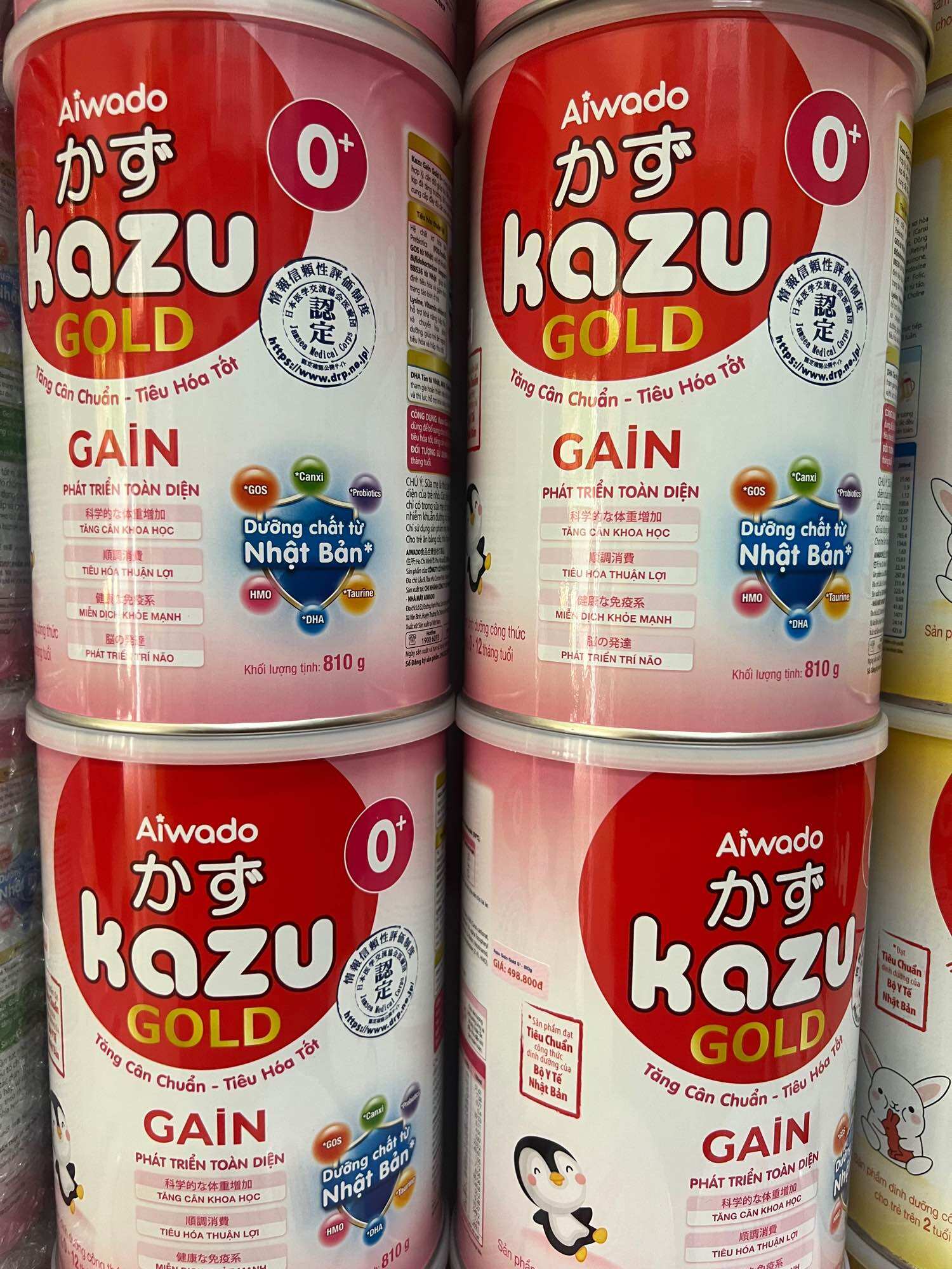 Sữa bột kazu gold gain 0+, 1+, 2+ 800g