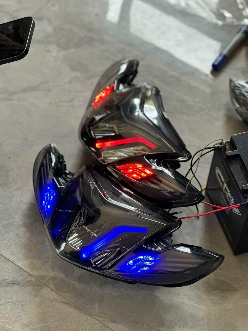 Chóa dèn dyno cho sirius gắn ốp bợ chóa 2 tầng và chóa sihello