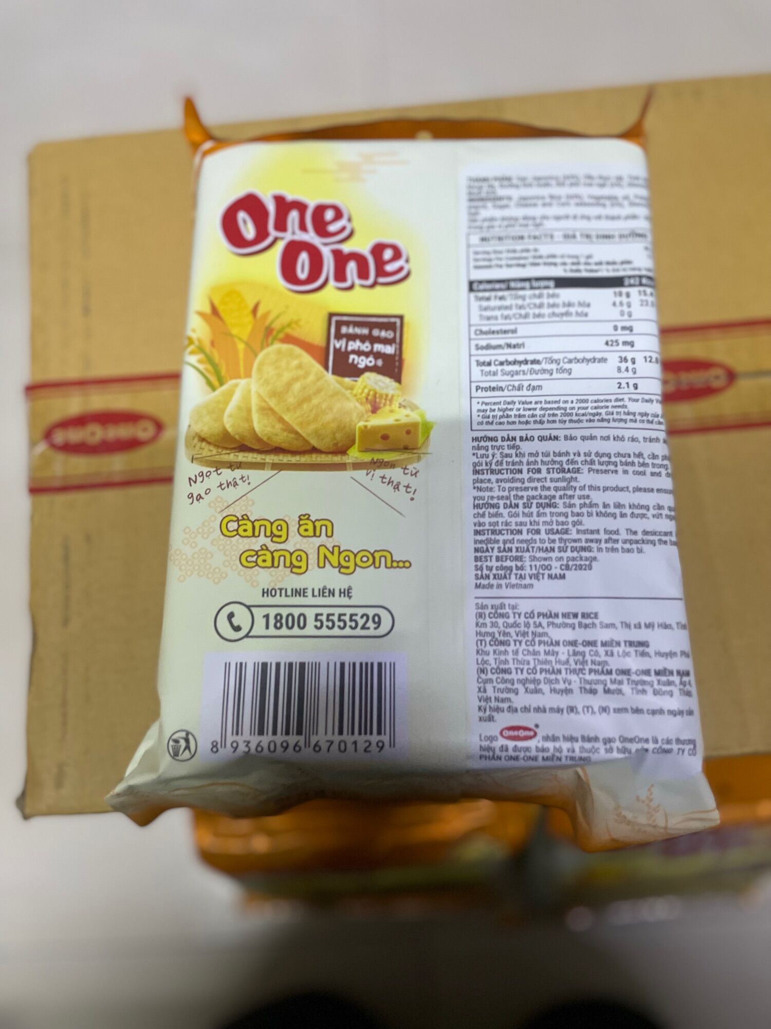 [HCM]Combo 5 bánh one one vị phô mai ngô