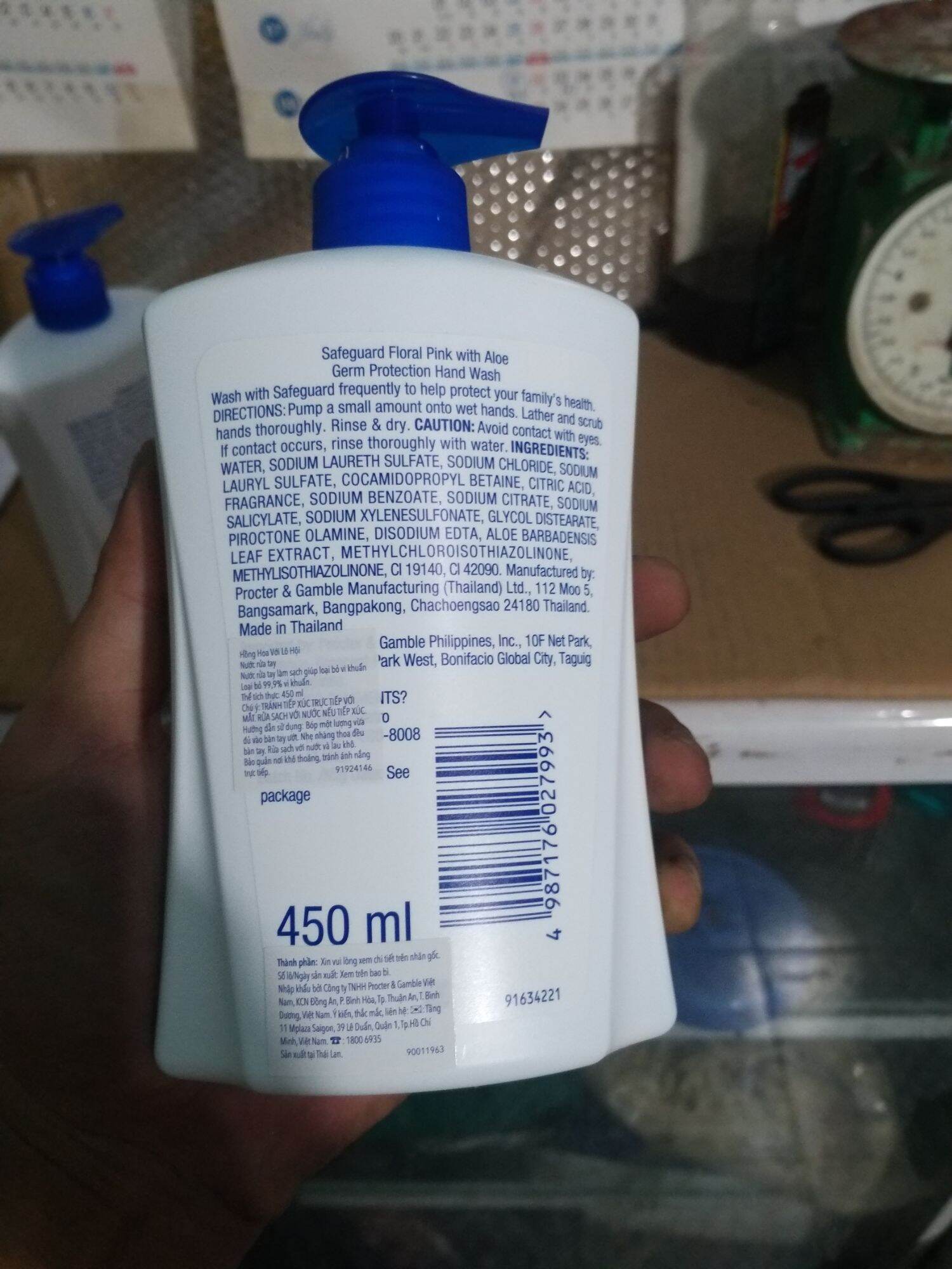 Nước rửa tay SAFEGUARD 450ml