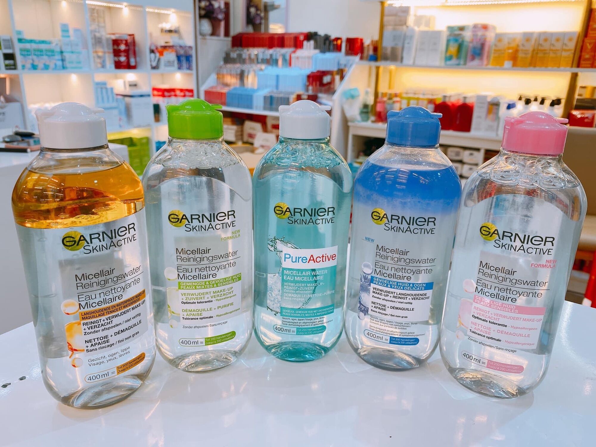 Nước Tẩy Trang Garnier Hồng/ Vàng/ Xanh Skinactive Cleansing Water