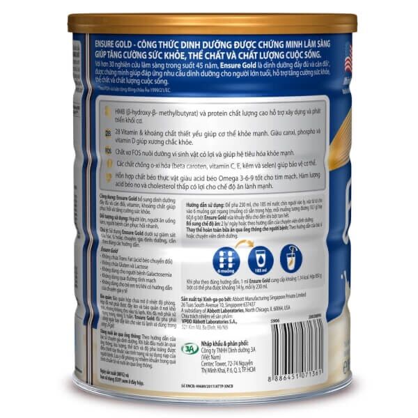 Sữa Bột Ensure Gold Vani 850g