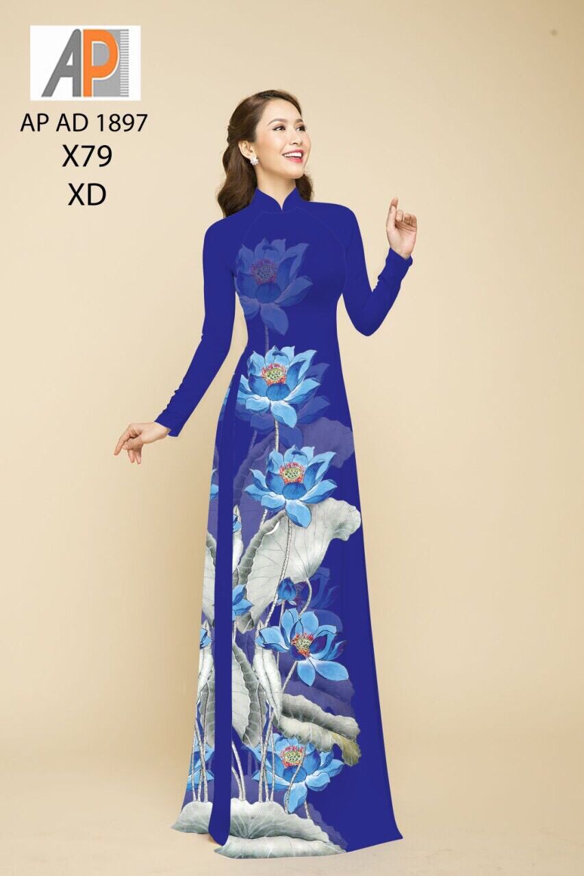 Vải áo dài in hoa sen