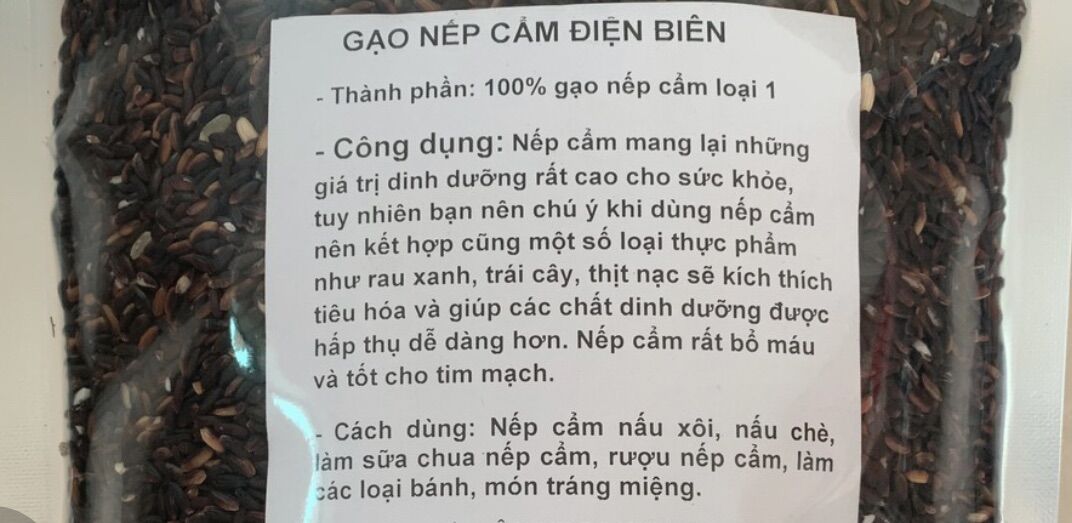 Nếp Cẩm ( Nếp Than ) Đặc Sản Điện Biên ( túi 1 ký )