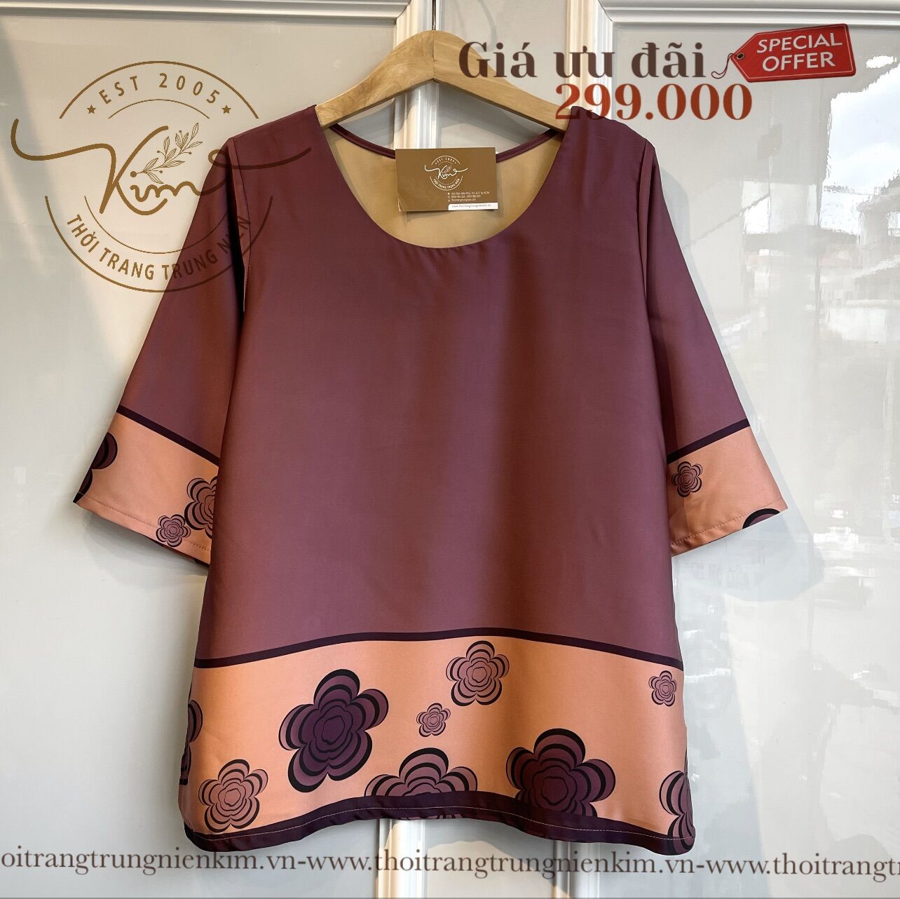 Áo lụa trung niên sang trọng Bigsize