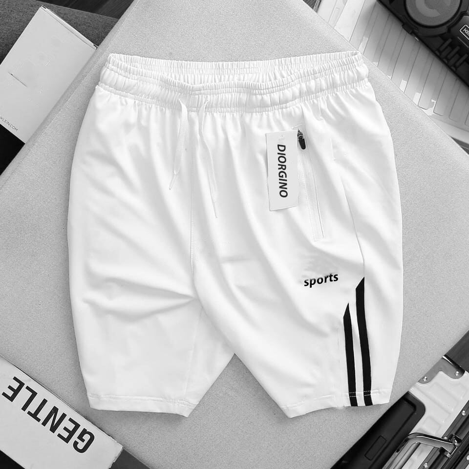 Quần đùi nam thể thao 2 túi kéo khoá vải thun lạnh dày đẹp
