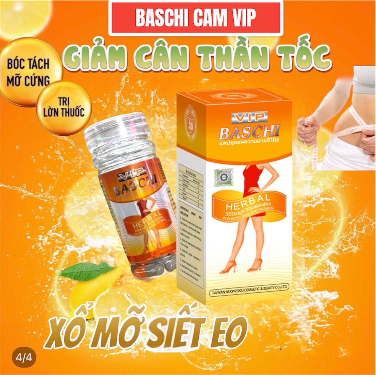 Giá sỉ giảm cân bascchi cam vip siêu mạnh cho người lờn chai lì