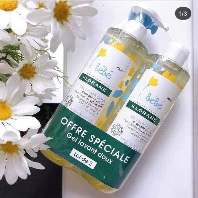 ❗️sale chồng sale❗️sữa tắm em bé chuẩn pháp bebe klorane set 2 chai x500ml