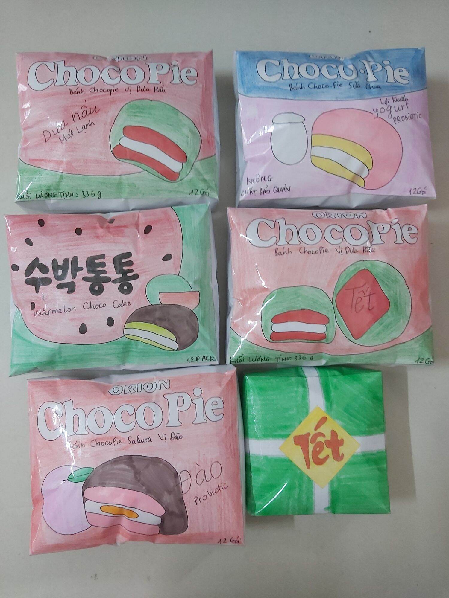 Squishy giấy bánh chocopie nhiều vị chậm tăng