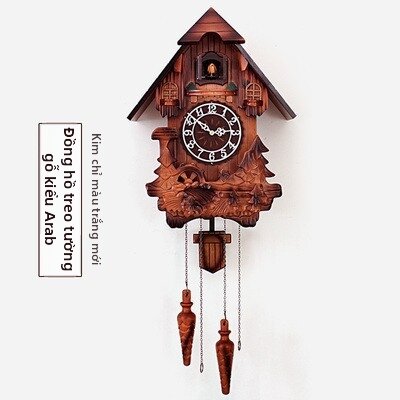 Đồng hồ treo tường Cuckoo điêu khắc thủ công bằng gỗ có nhạc báo giờ