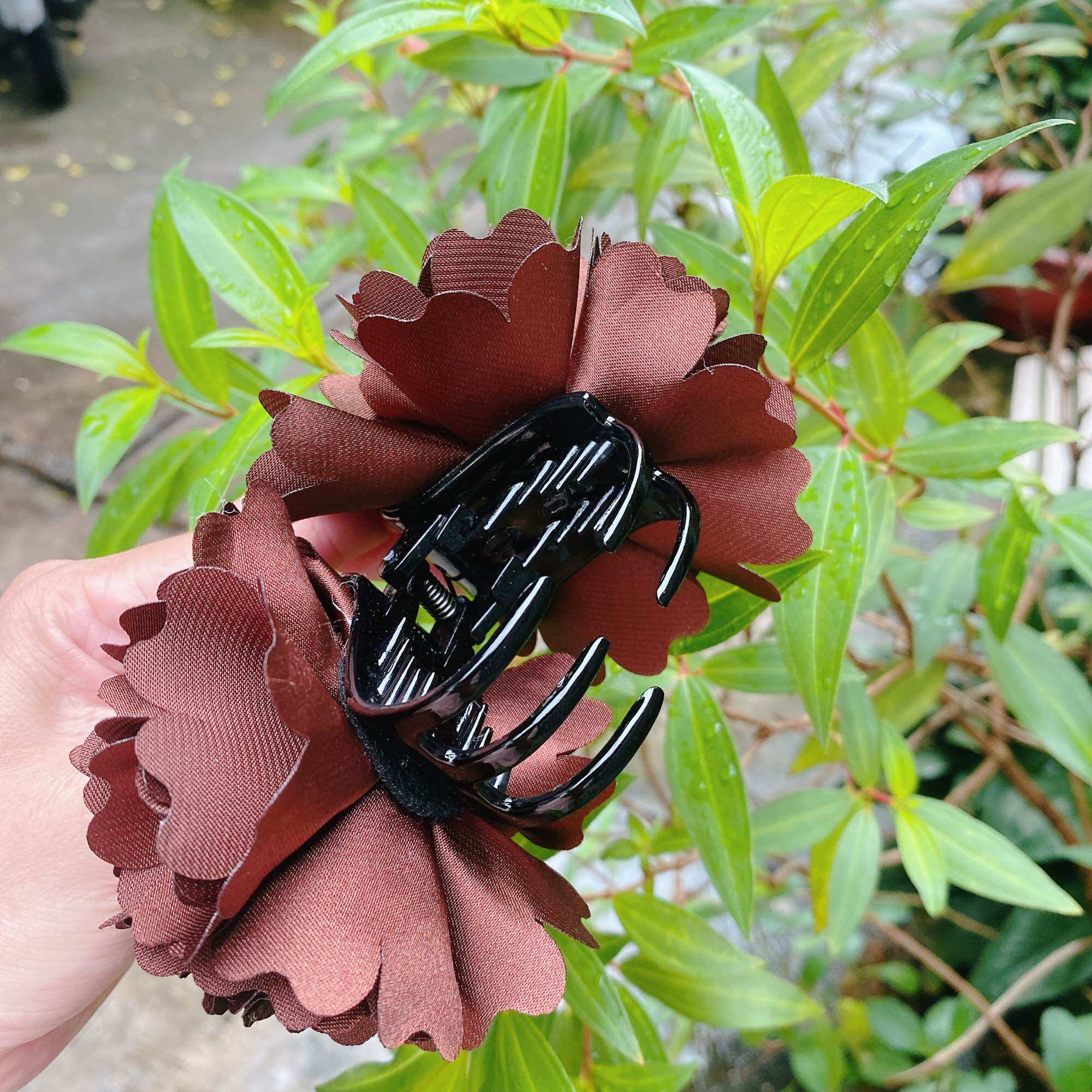 Size đại_Kẹp tóc gắp tóc hoa hồng handmade cực sang cho nữ