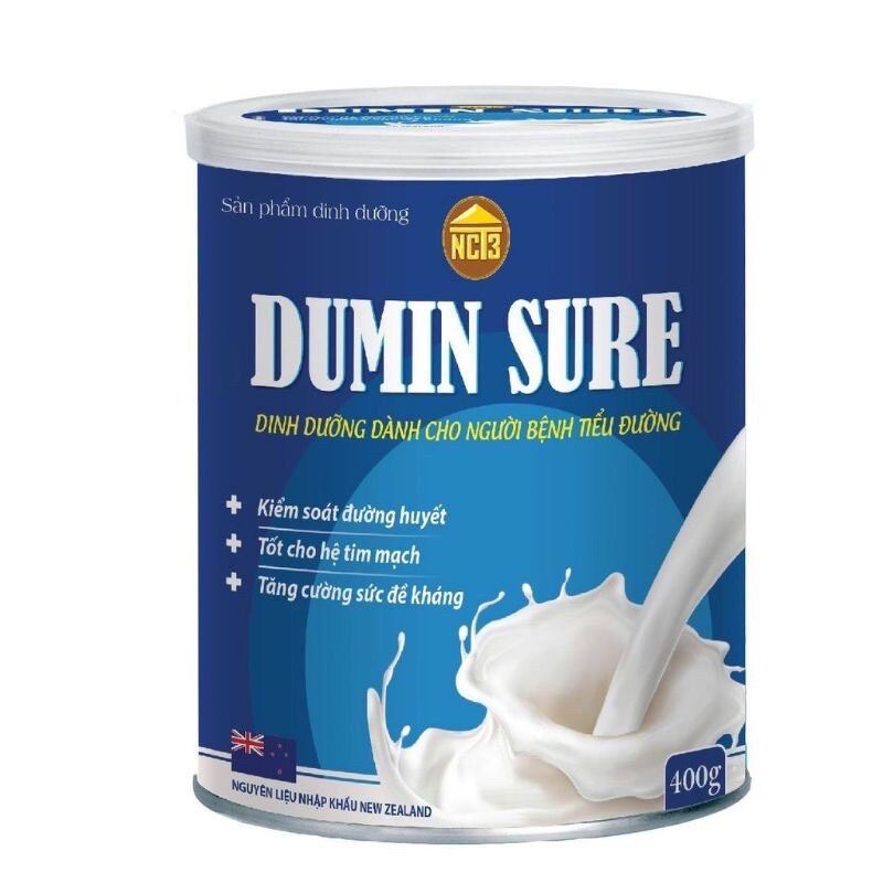 Sữa ăn kiêng sữa bột cho người tiểu đường Dumin Sure hỗ trợ kiểm soát tiểu