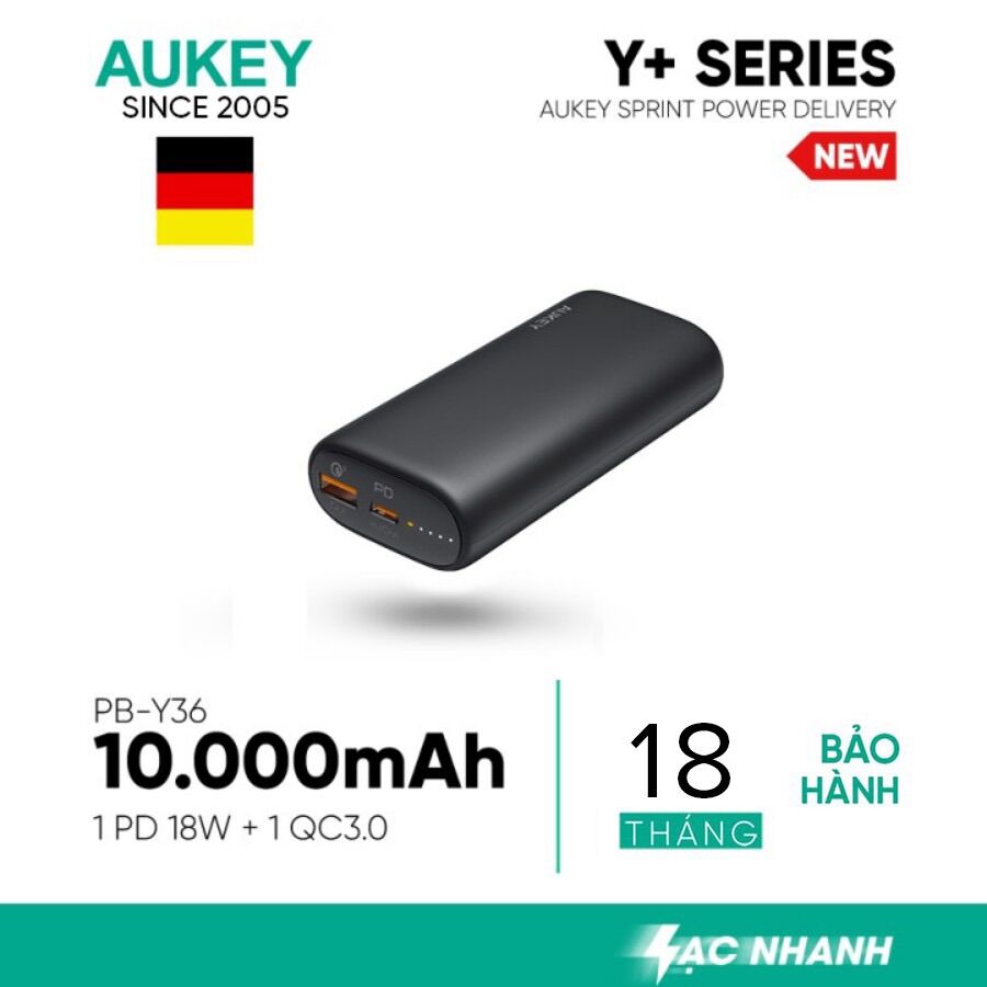 Pin sạc aukey pb-y36 10.000 mah 18w