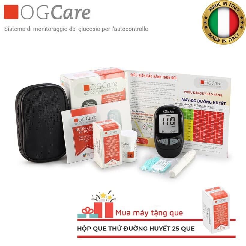 QUE THỬ ĐƯỜNG HUYẾT OGCARE 25 que