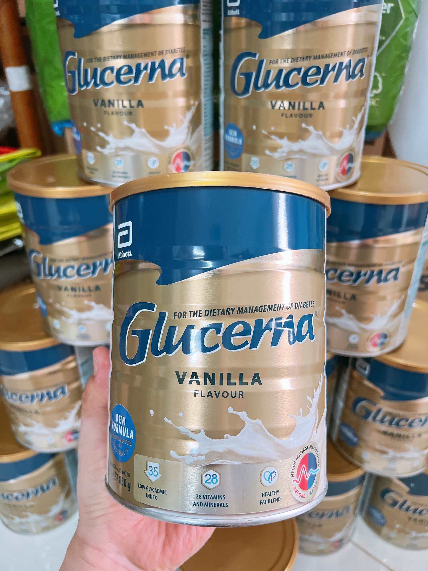 Sữa bột Glucerna Vani 850g Úc - Date 9/2025.