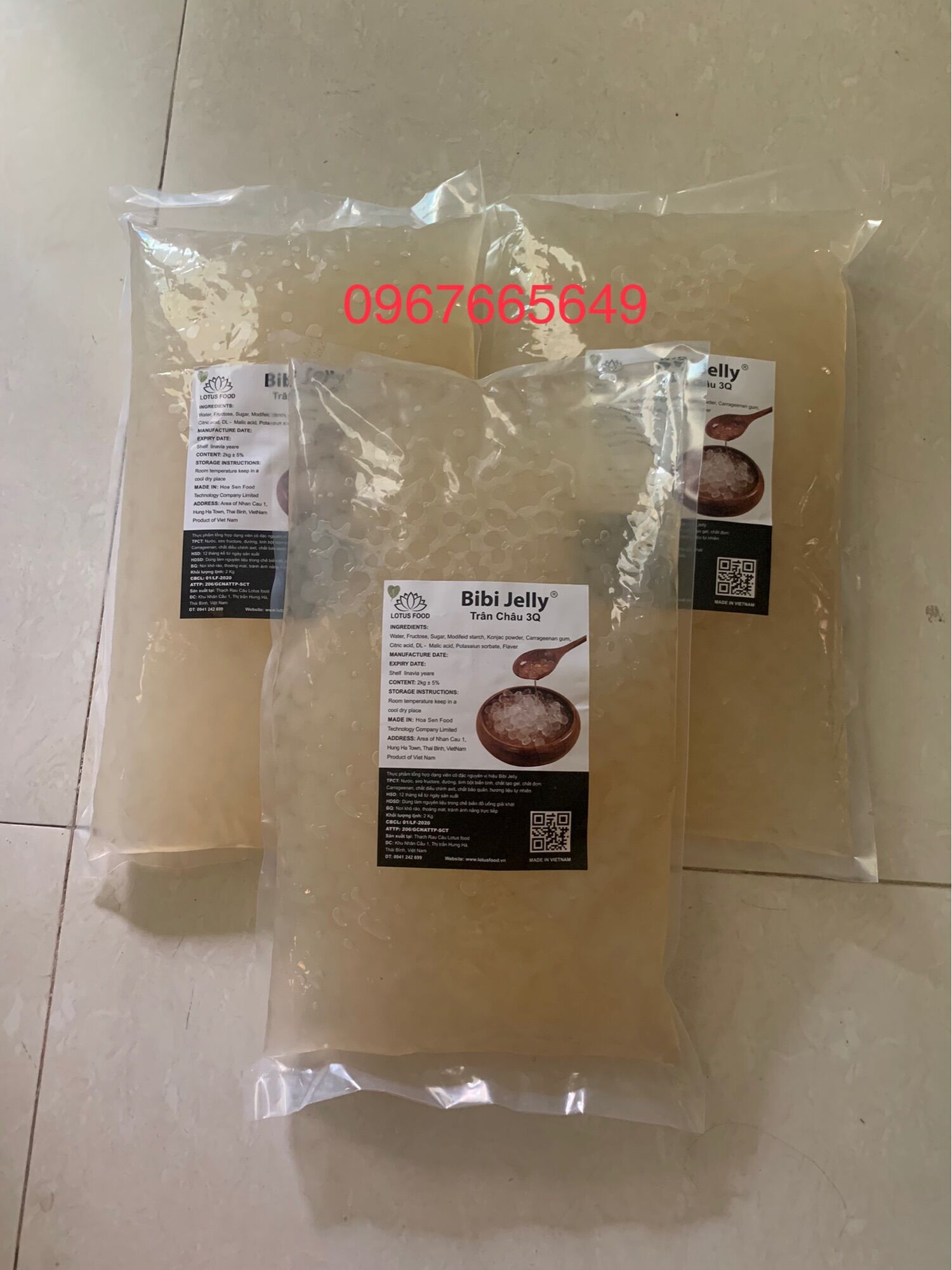 Trân châu trắng / trân châu đen 3Q BIBI Jelly ( thạch 3Q bibi jelly - 2kg/ túi )