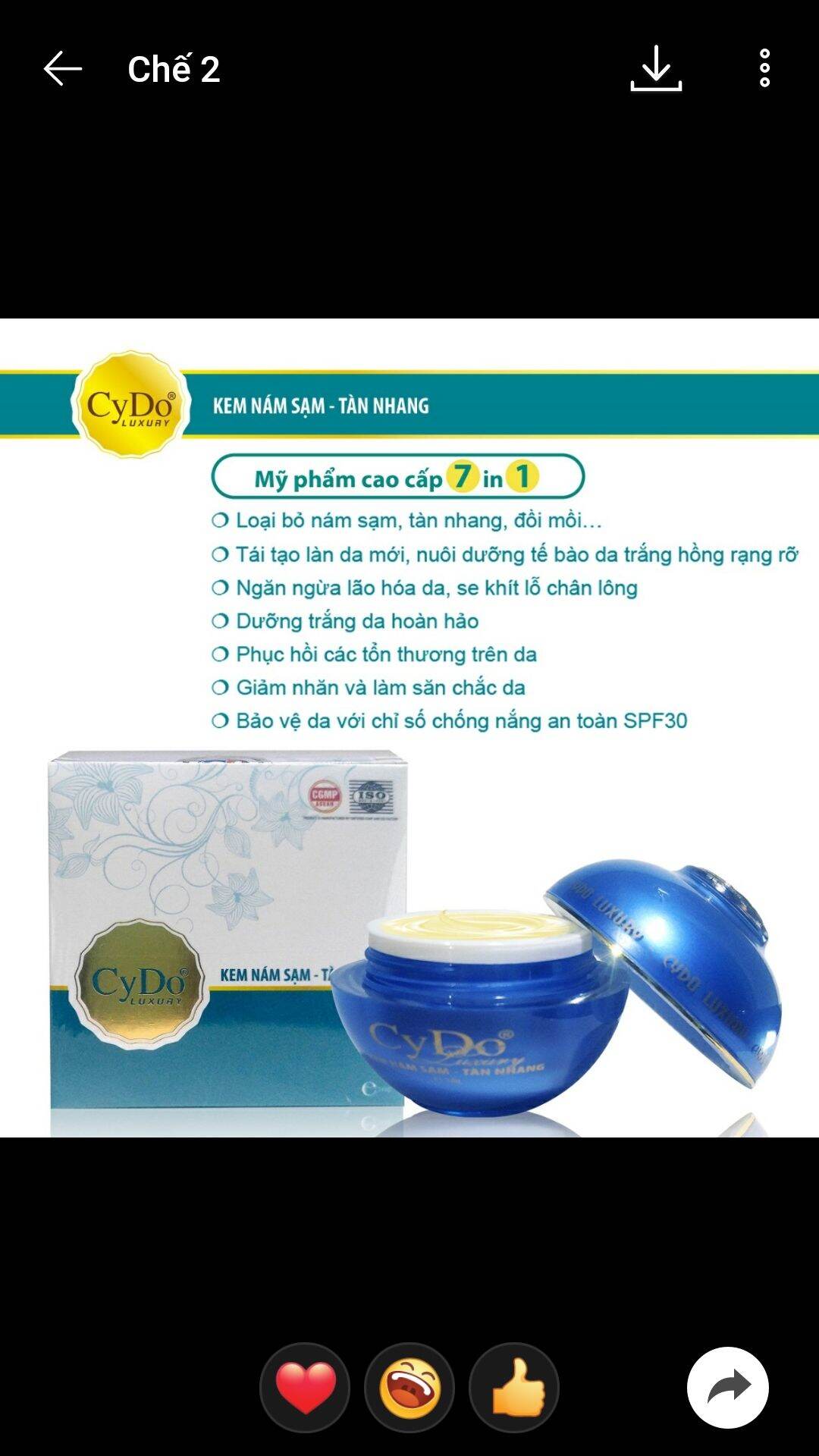 Kem Cydo Luxury nám sạm tàn nhang đồi mồi 16g