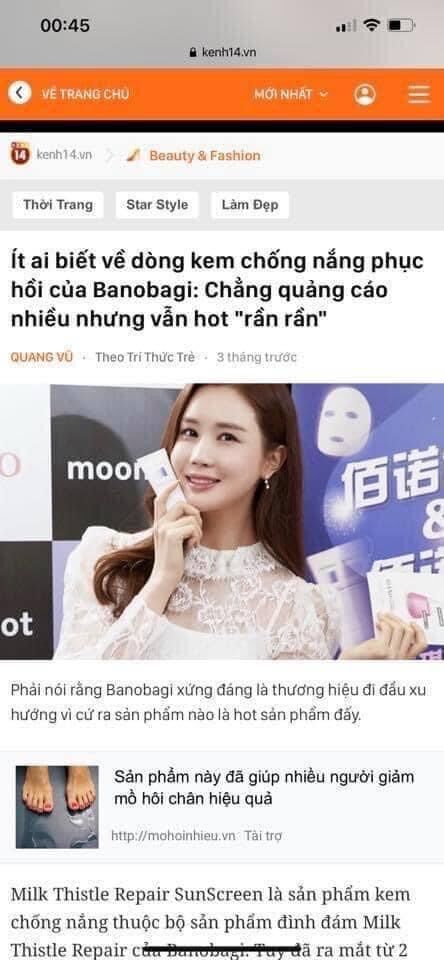 Kem chống nắng BanoBagi [tuýp 50ml tặng kèm tuýp 15ml]
