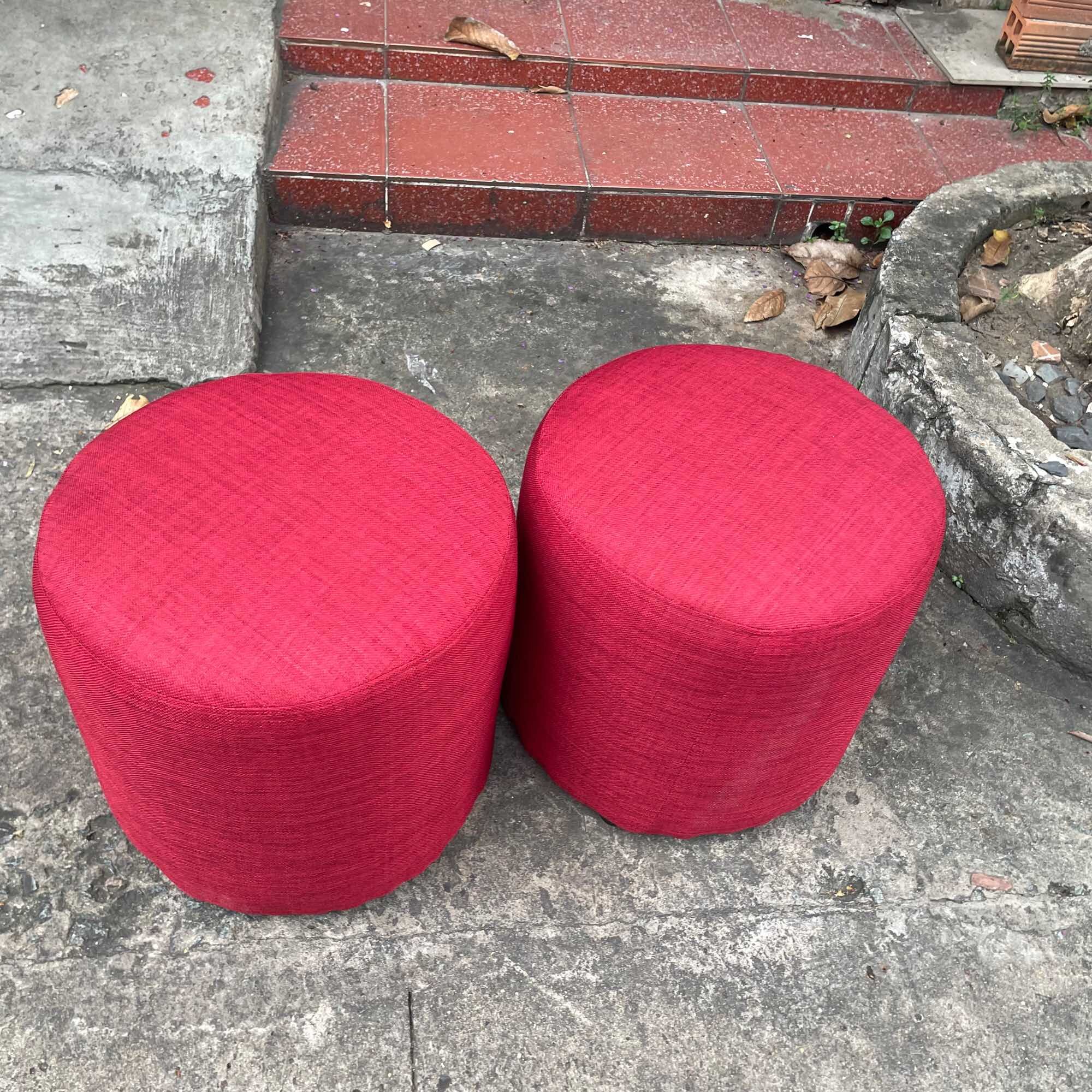 Bộ 2 ghế đôn tròn Sofa giá rẻ nhiều màu - Ghế đôn 35 x 35cm hình tròn - Ghế gác chân - Đôn ghế bàn trang điểm giá rẻ