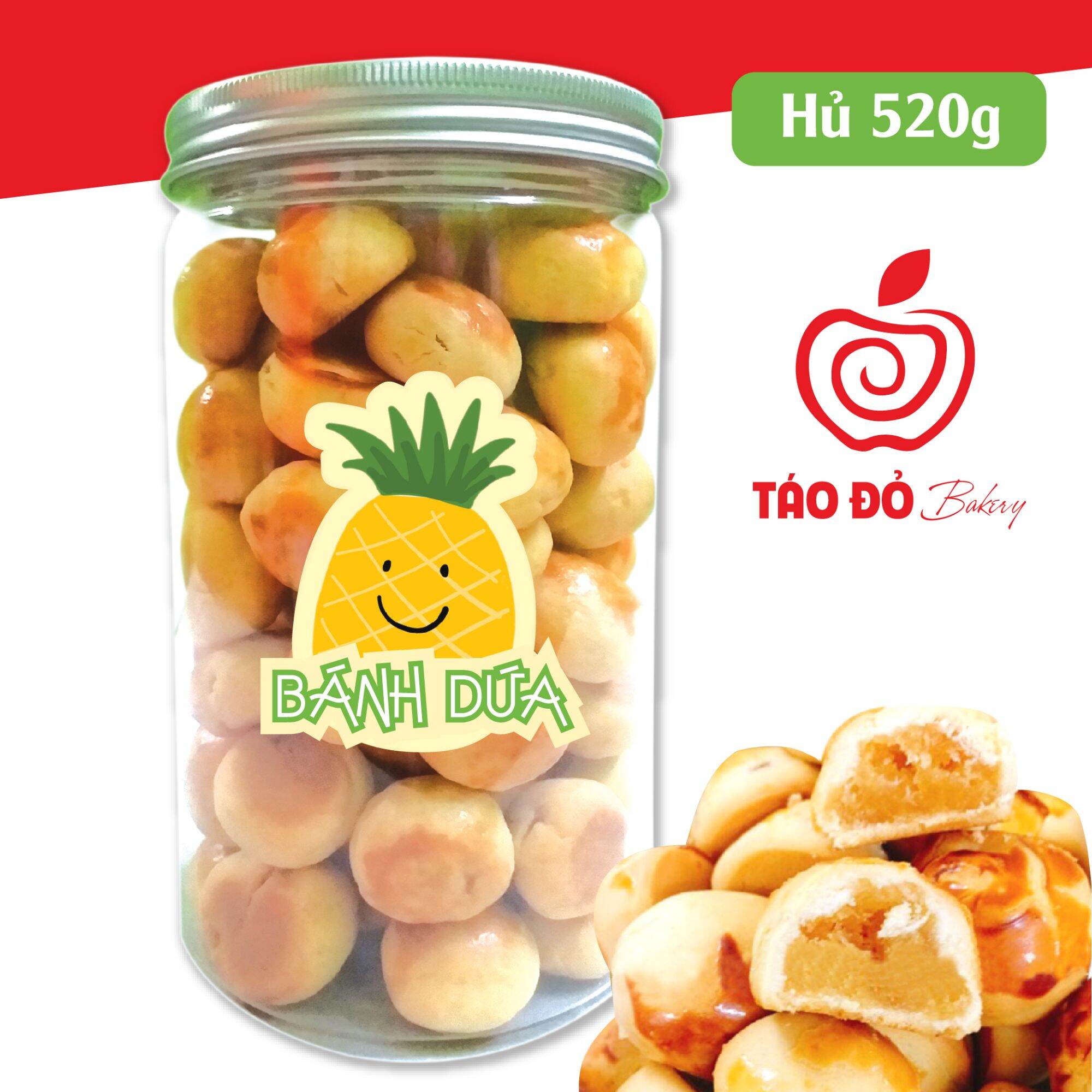 BÁNH DỨA ĐÀI LOAN mini handmade - Hủ 520g