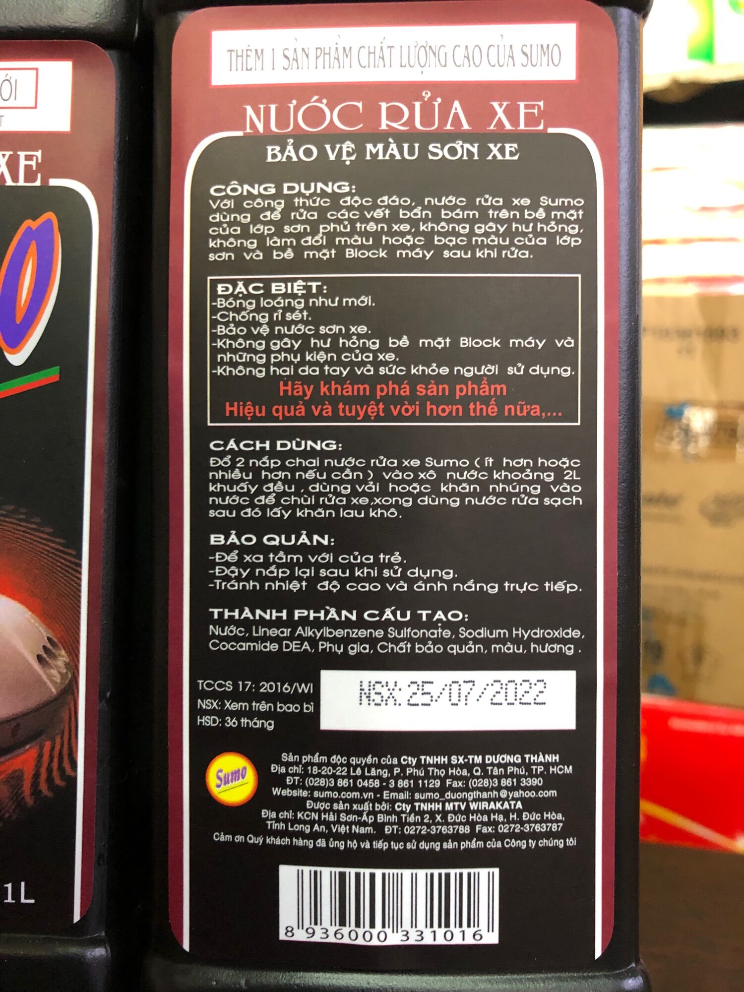 Nước rửa xe SUMO mới [7/2023] (1000ml/chai)