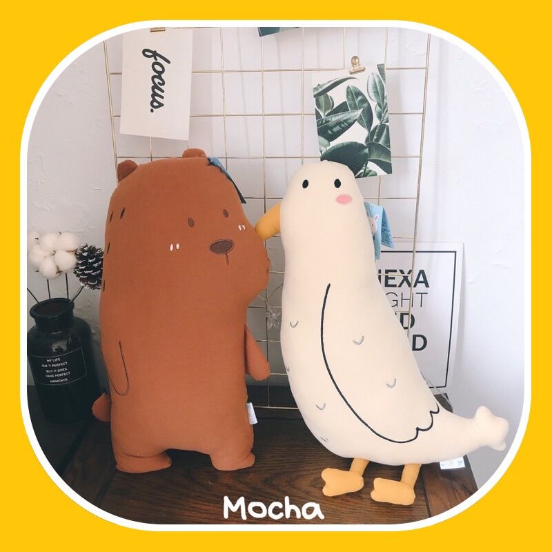 Thú bông gấu mocha và chim biển mocha