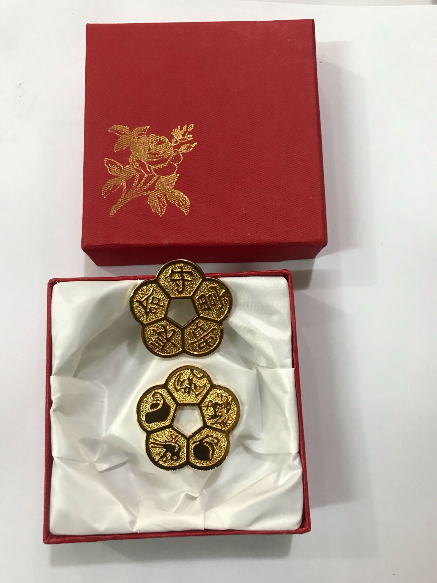 Nhị cát hoa mai mạ vàng 24k