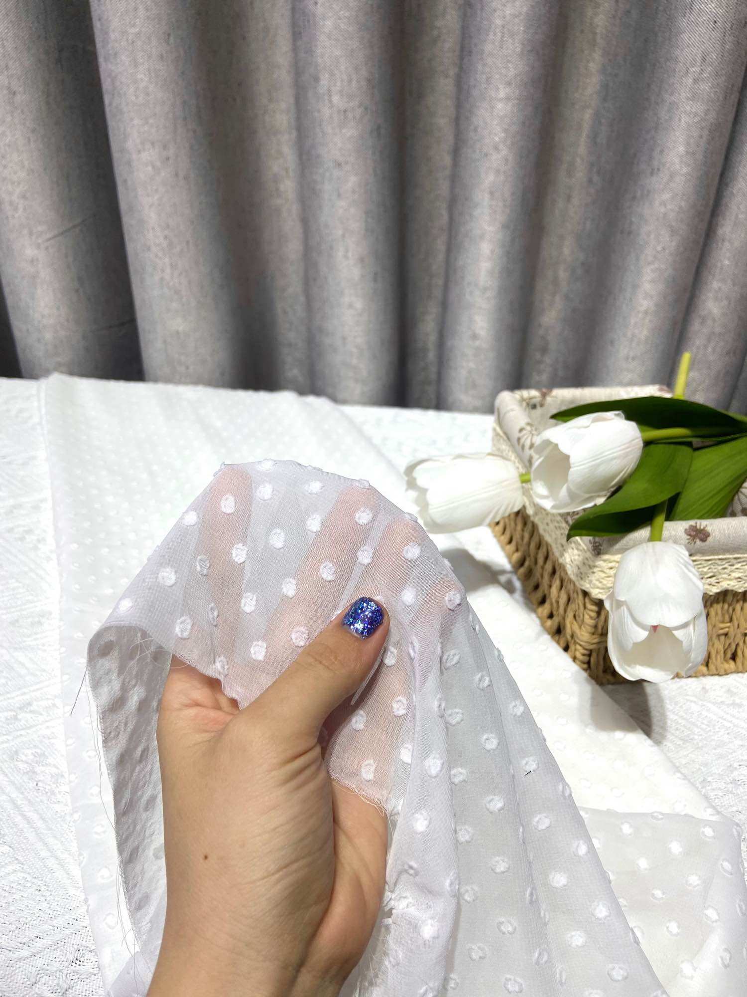 VẢI VOAN LỤA NẨY HẠT-KHỔ 1.5M-VẢI NHÀ PHẠM