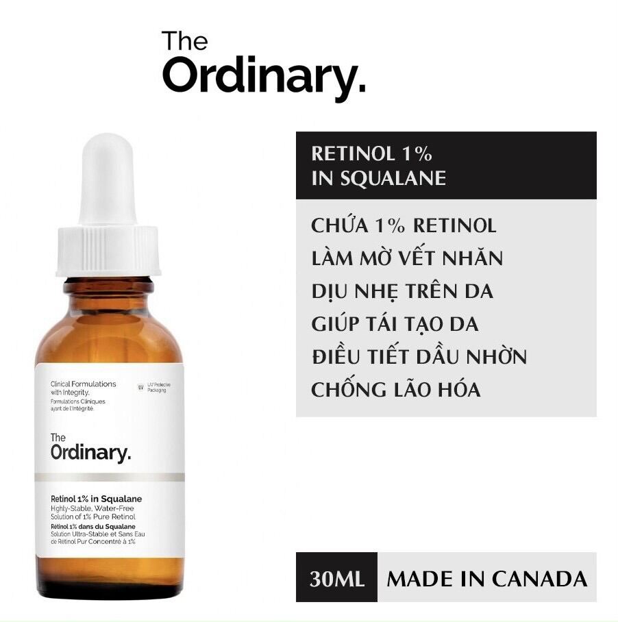 Serum The Ordinary Retinol 1% In Squalane Giảm Nếp Nhăn Đốm Đen Chống Lão Hóa ( 30Ml)