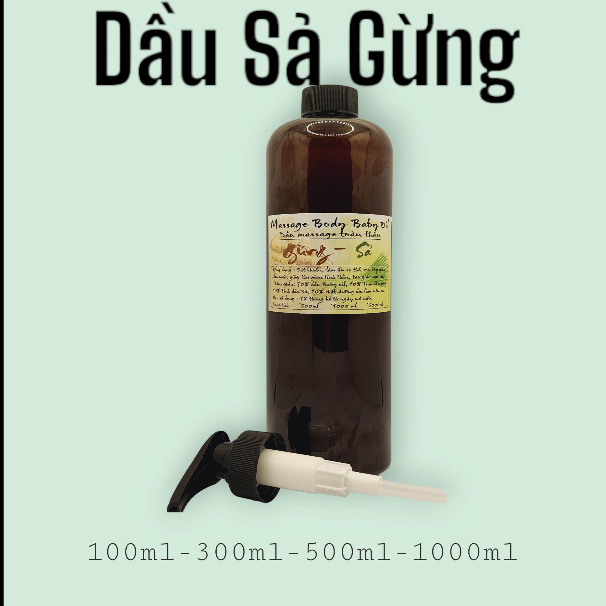 Tinh dầu sả gừng massage toàn thân dưỡng sinh đông y