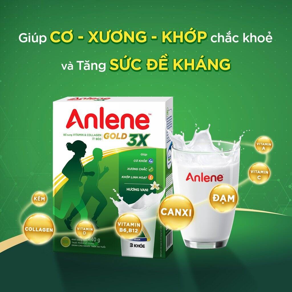 Sữa bột Anlene Gold 3X Hộp 440g Hương Vani