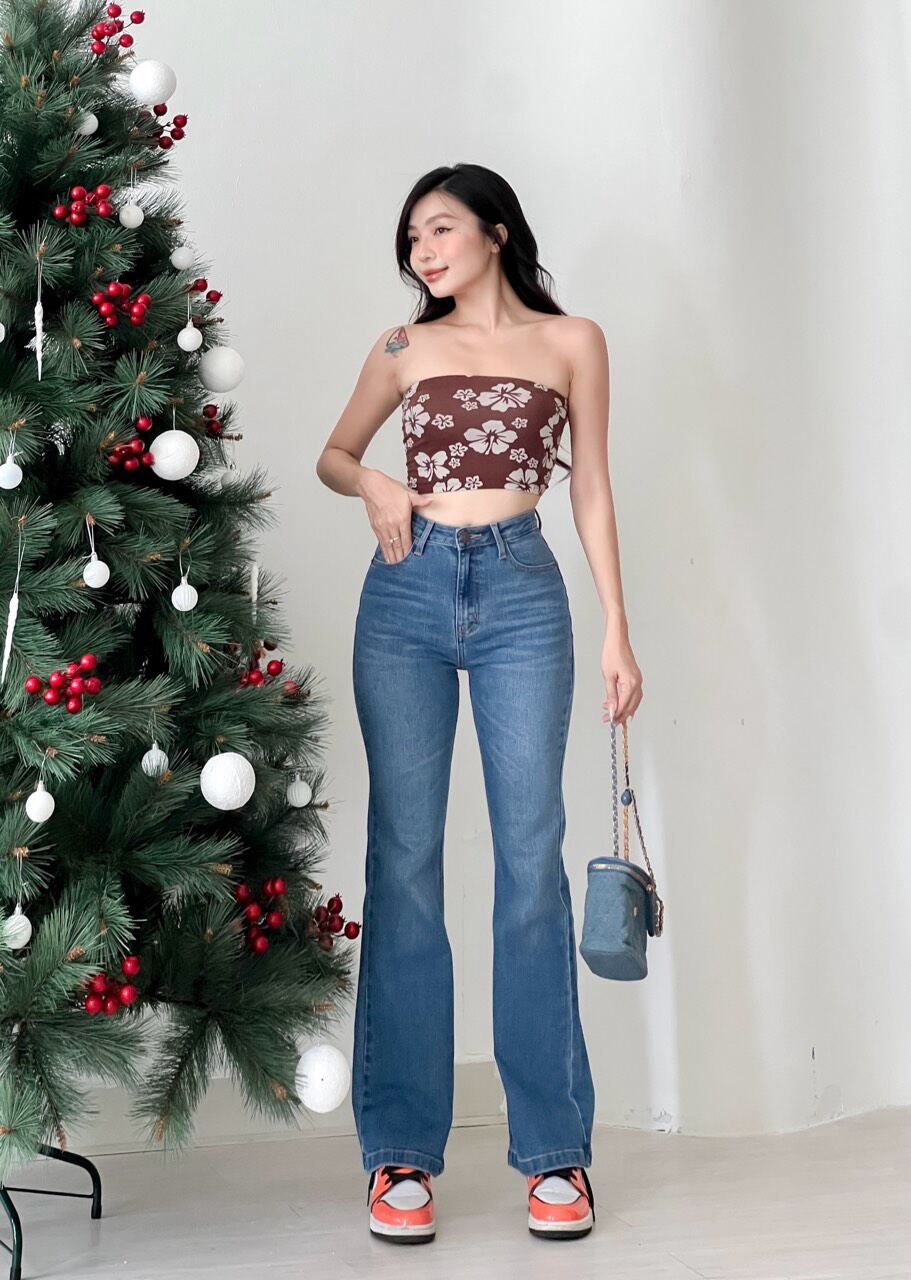 Jean Nữ Lưng cao ống loe
