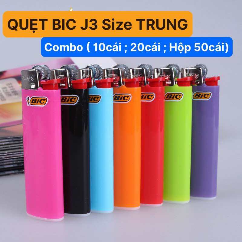 Bật ga Bic J3 loại trung chính hãng Pháp, Hộp quẹt Bic