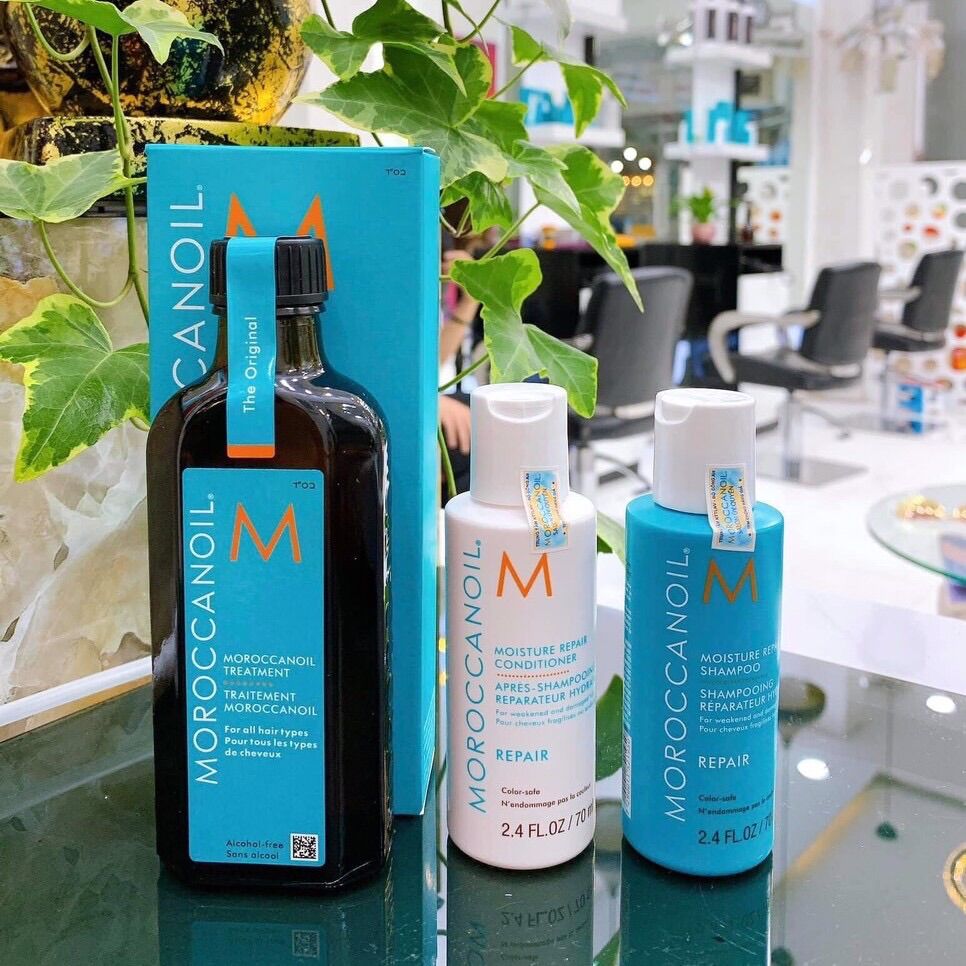 🌼 Chính hãng 🌺 Combo Tinh dầu và gội xả Moroccanoil dưỡng phục hồi tóc 100ml + 70mlx2