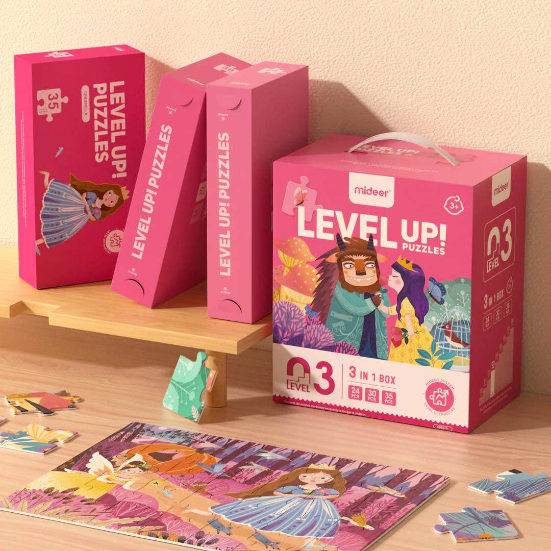 Ghép hình Level Up Puzzle Mideer - Level 3: Princesses (24-53 mảnh ghép)