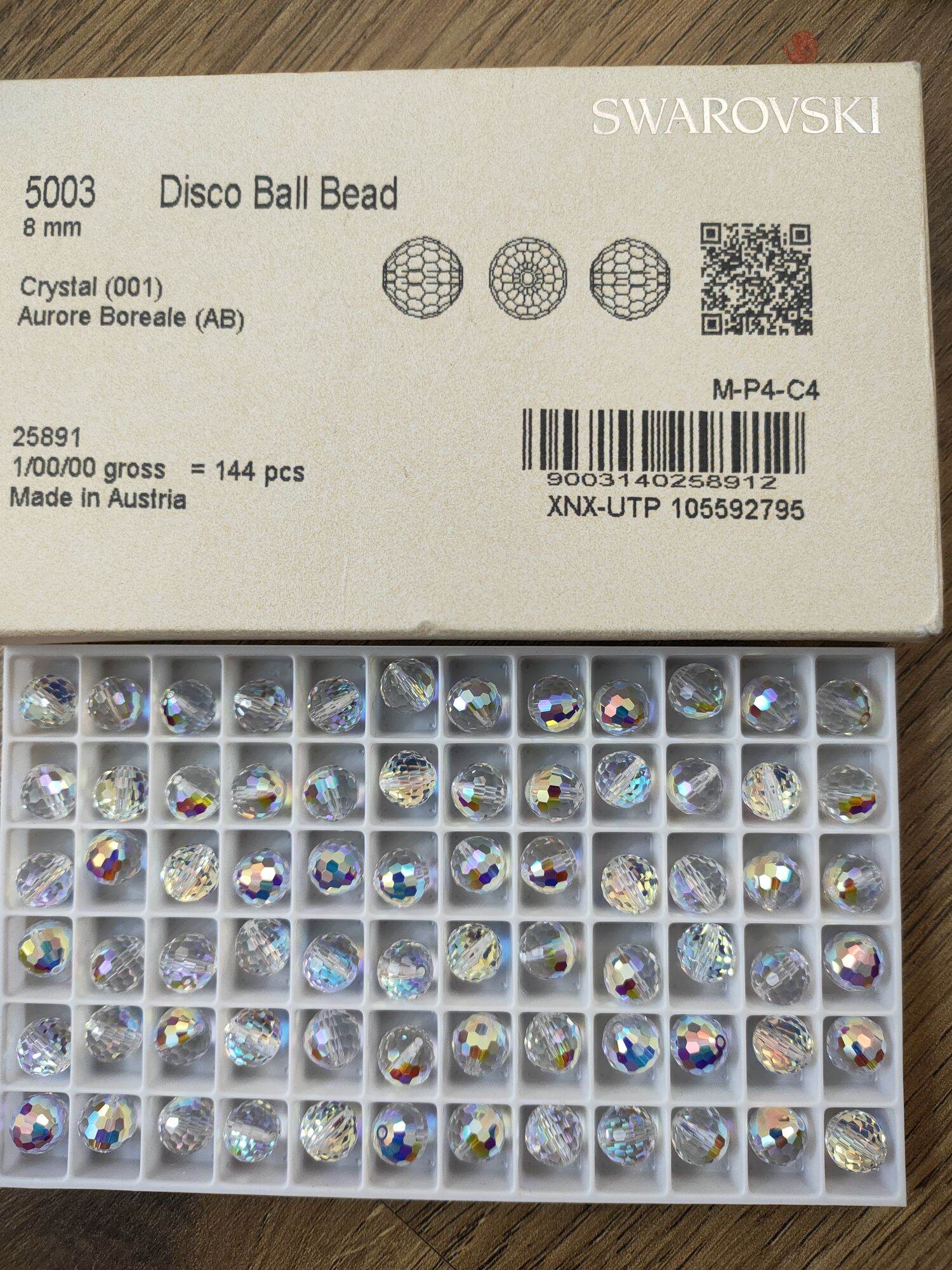 Combo 10 hạt pha lê tròn giác nhuyễn 8ly Swarovski