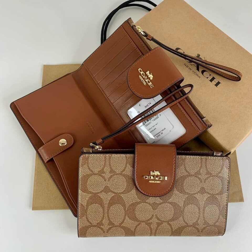 VÍ COACH TECH PHONE WALLET da thật xịn xò