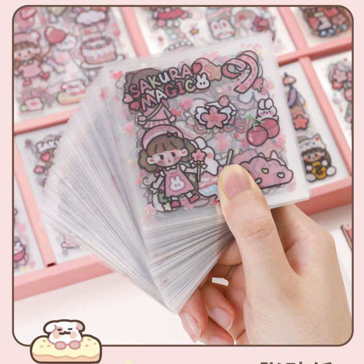 Sticker hộp 200 tấm hình dán dễ thương Spring (PVC)